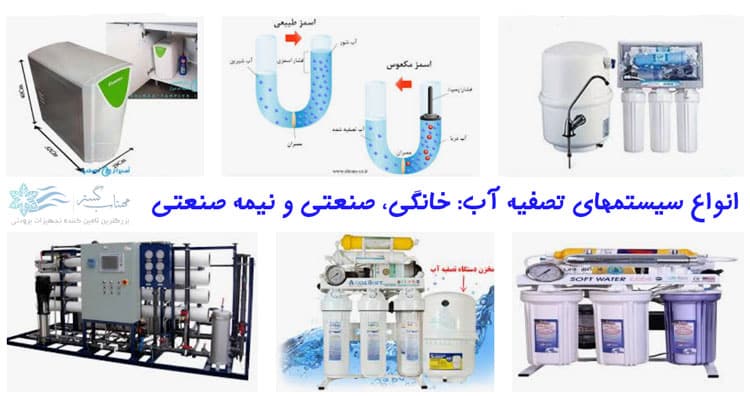 انواع مختلف دستگاه‌های تصفیه آب